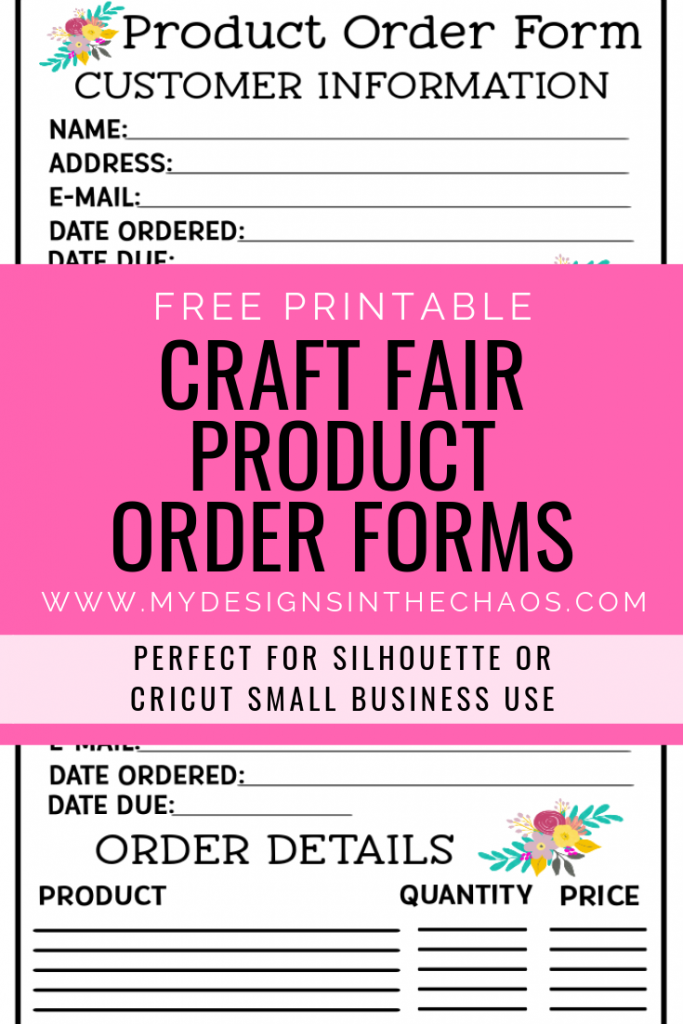 craft fair product order form