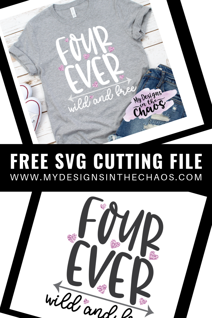 Free Girl 4th Birthday SVG - My Designs In the Chaos